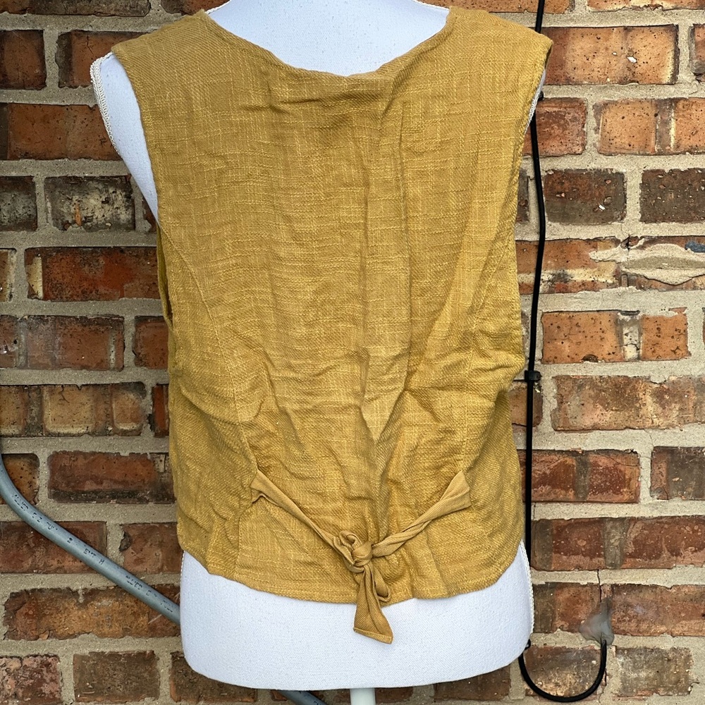 Free People Mustard Button-Front Vest - Picture 3 of 3